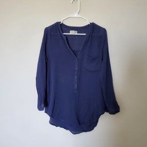 Old Navy Dark Blue Long Sleeve Tunic Size M